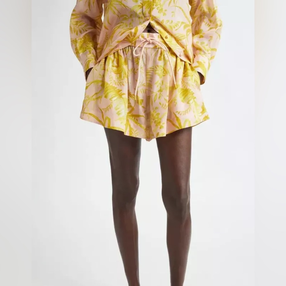 NWT Zimmermann Golden Relaxed Silk Shorts